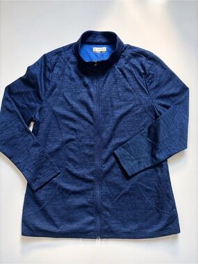 PGA TOUR Blue Textured Full Zip Athletic Golf Jacket XL